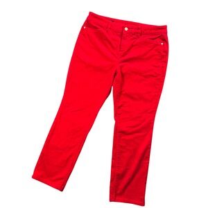 Talbots Red Corduroy Straight Leg Pants Y2K Normcore Preppy Minimalist‎ 33x26